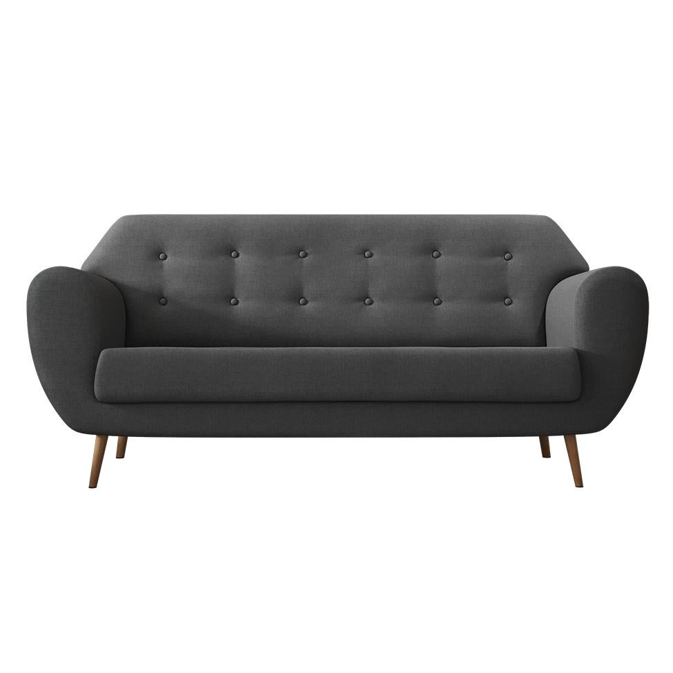 Sofá 3 Lugares Beegees Linho Cinza em Oferta na Shopee