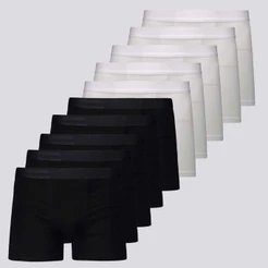 Kit 10 Cuecas Lupo Boxer Elastic Branca e Preta