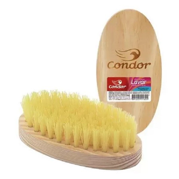 Escova De Lavar Roupas Madeira Oval Lavanderia - Condor