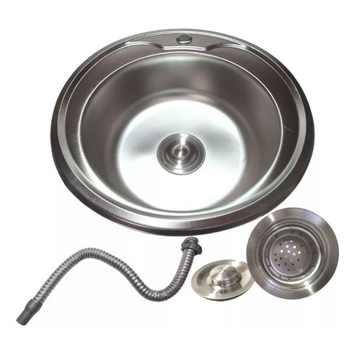 Cuba Pia Redonda 36x14 Em Aço Inox Com Válvula Gourmet em Oferta na Shopee