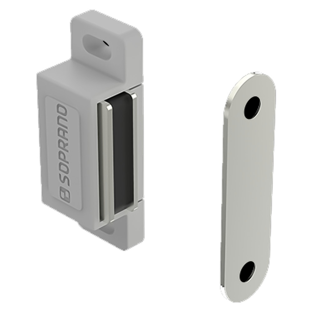 Kit Jogo 10 Fecho Imã Magnético Com Batente 2 Furos Cinza Para Portas De Móveis Batente Resistente em Oferta na Shopee