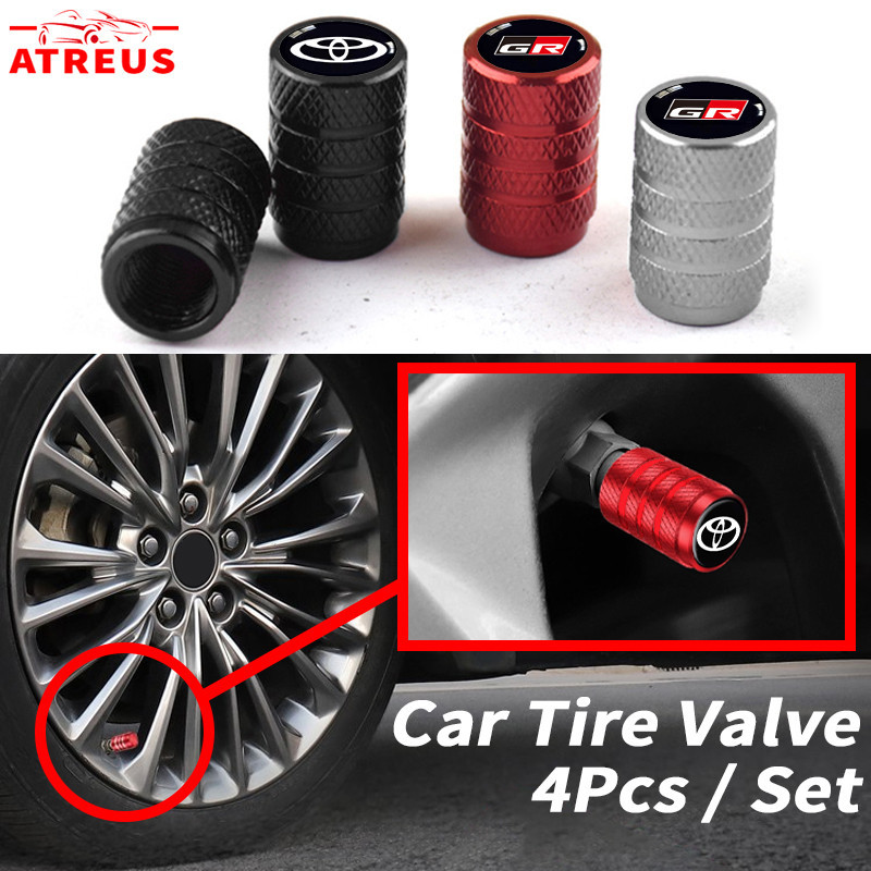 4pcs Toyota Tampas De Válvulas Para Pneus Liga De Roda De Carro Ar De Haste De Corolla Cross Hilux Yaris Etios RAV4 Bandeirante