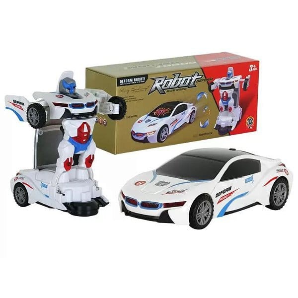 Carro Vira Robo Som Luz Carrinho Bmw Brinquedo Menino Pilha