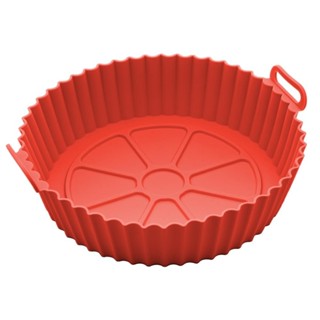 Forma Redonda Lyor de Silicone para Air Fryer Vermelha