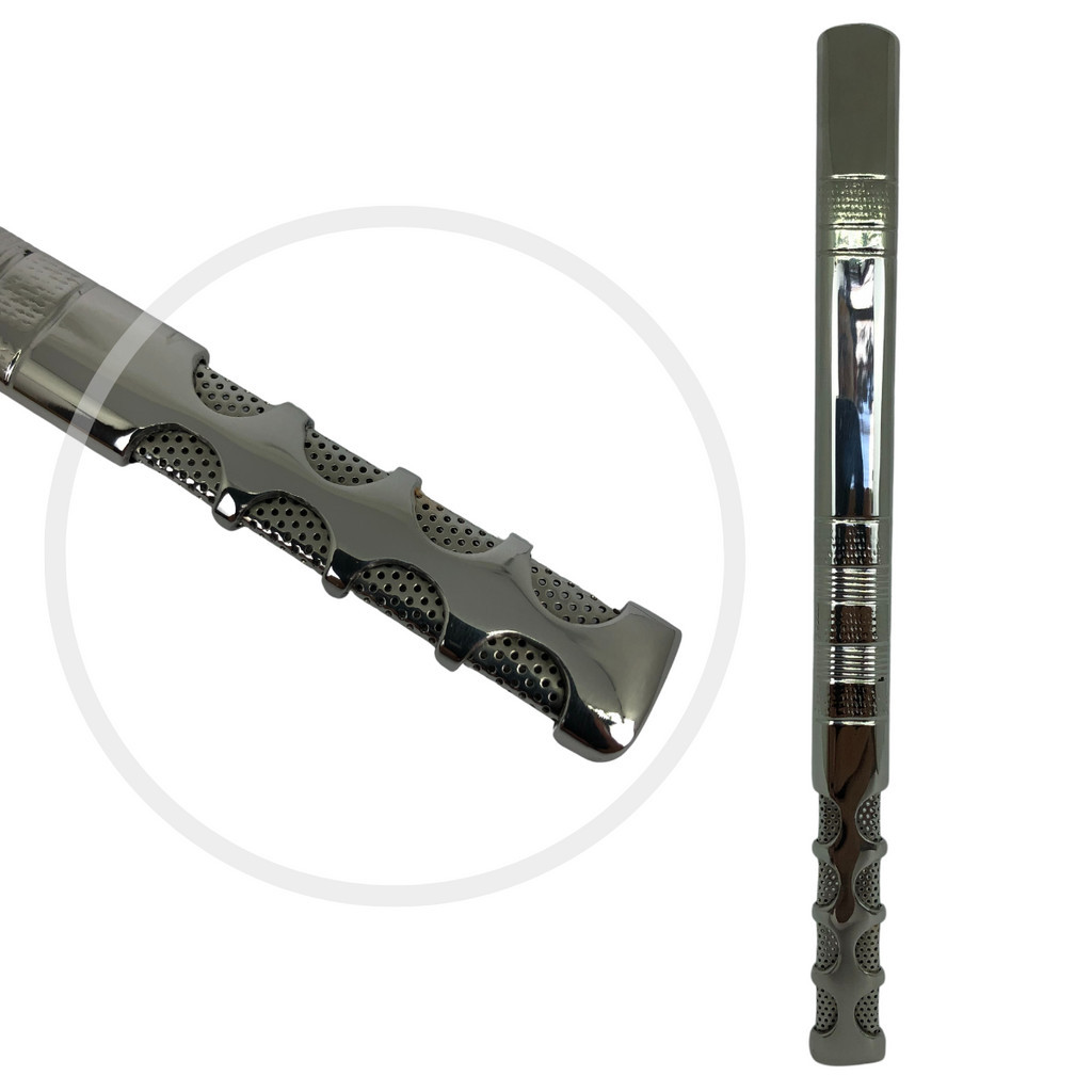 Bomba de tereré nitro de tela inox fina luxo 16 cm pequena + escova de higienização