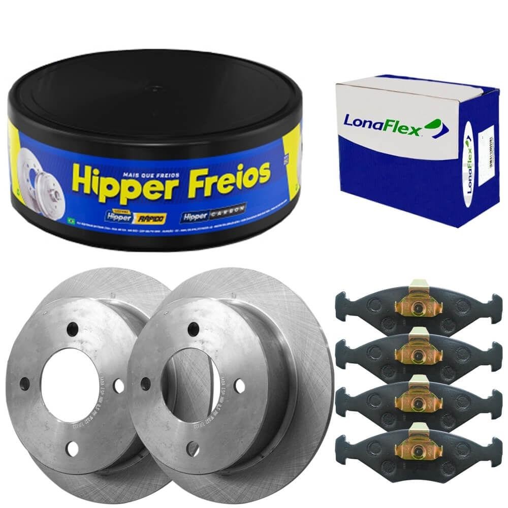 Kit Pastilha Disco Freio Fiesta 96 A 2002 Dianteiro Sólido