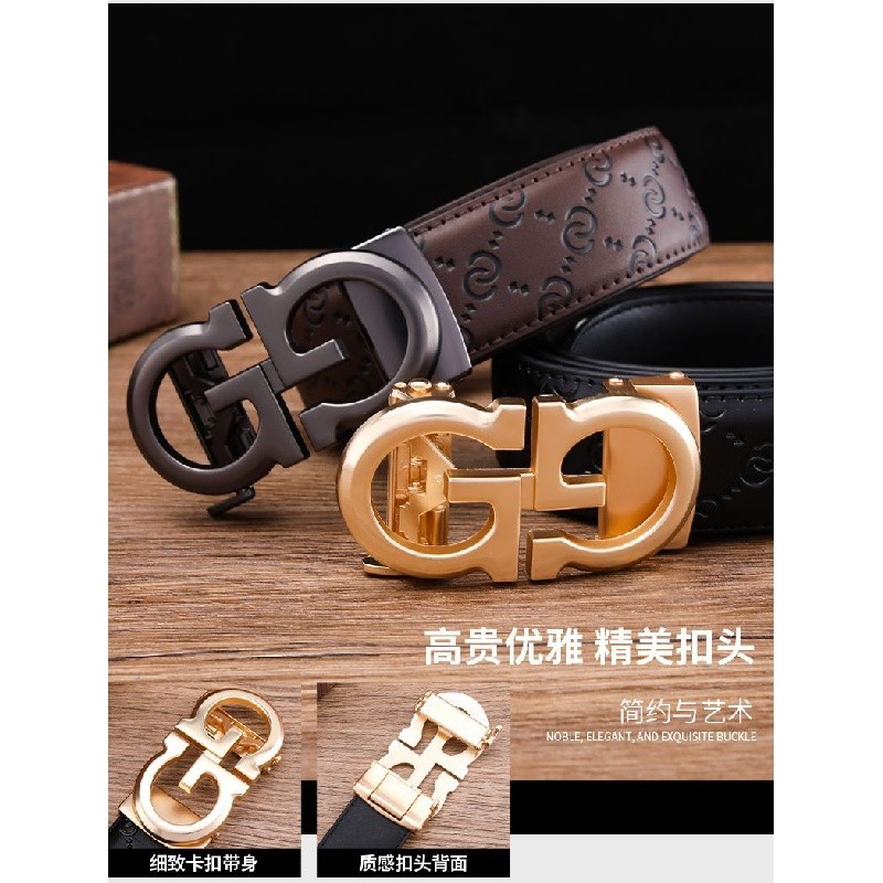 Cinto masculino Real 1 couro fivela automática calças cinto de meia-idade juventude negócios moda entretenimento All-mat em Oferta na Shopee