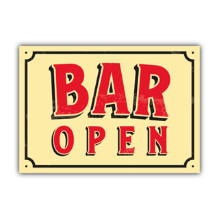Placa Quadro Bar Open Vintage Amarela em Oferta na Shopee