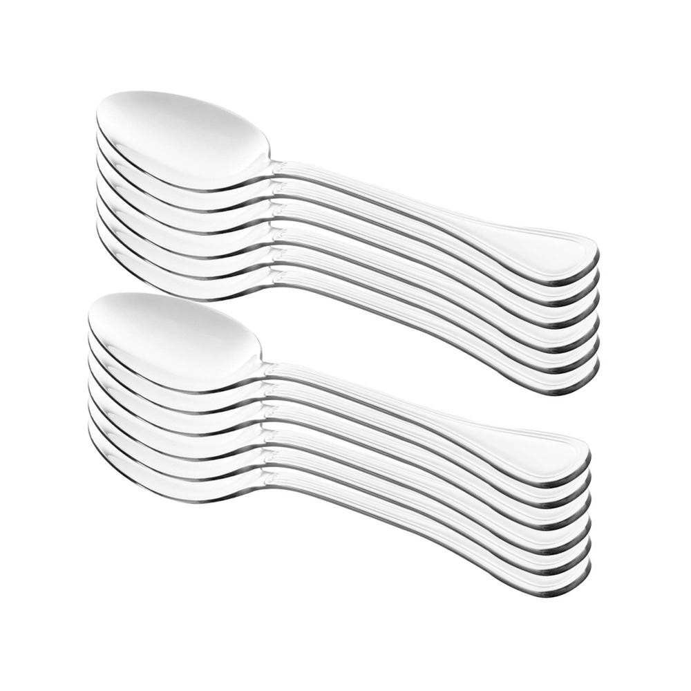 12 Colheres para Sobremesa Wolff Avalon de Aço Inox