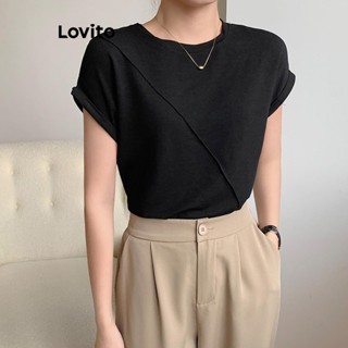 Lovito Camiseta Feminina Casual Com Estrutura Lisa LNE43199