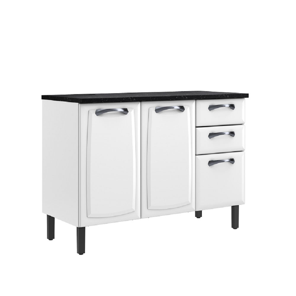 Balcão de Cozinha New Premium em Aço com 3 Portas e 2 Gavetas Itatiaia em Oferta na Shopee