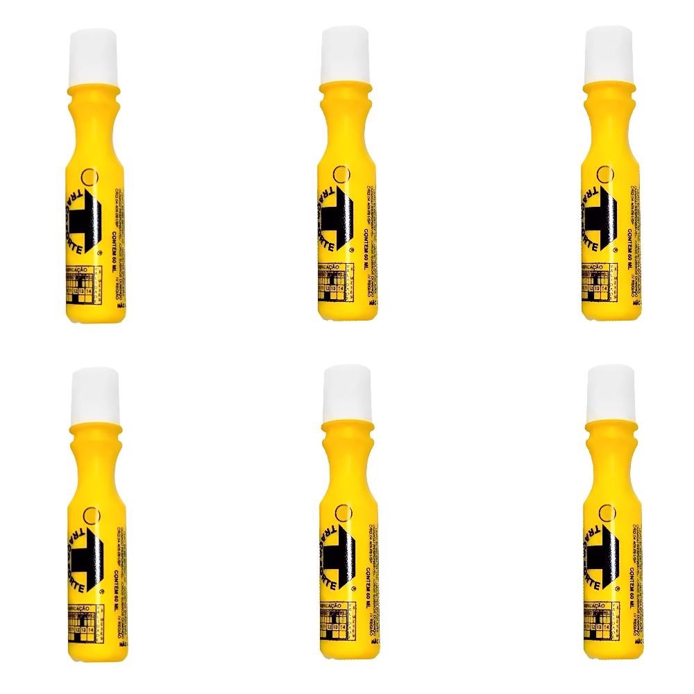 Kit 6 Marcadores Industriais Amarelo 2mm 60ml Híbrido M26-AM60-2 BADEN em Oferta na Shopee