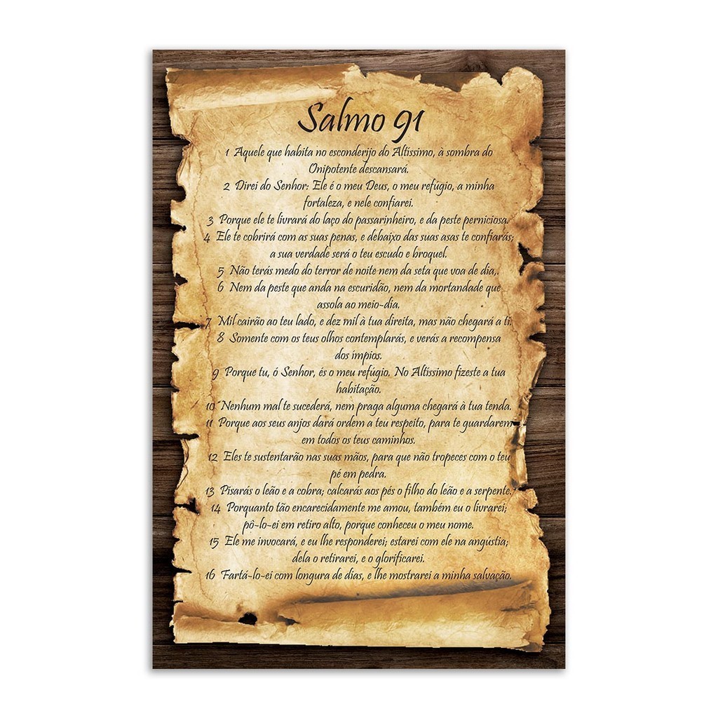 Quadro Cristão Salmo 91 para Parede 20x30 cm Cantinho da Oração em Oferta na Shopee