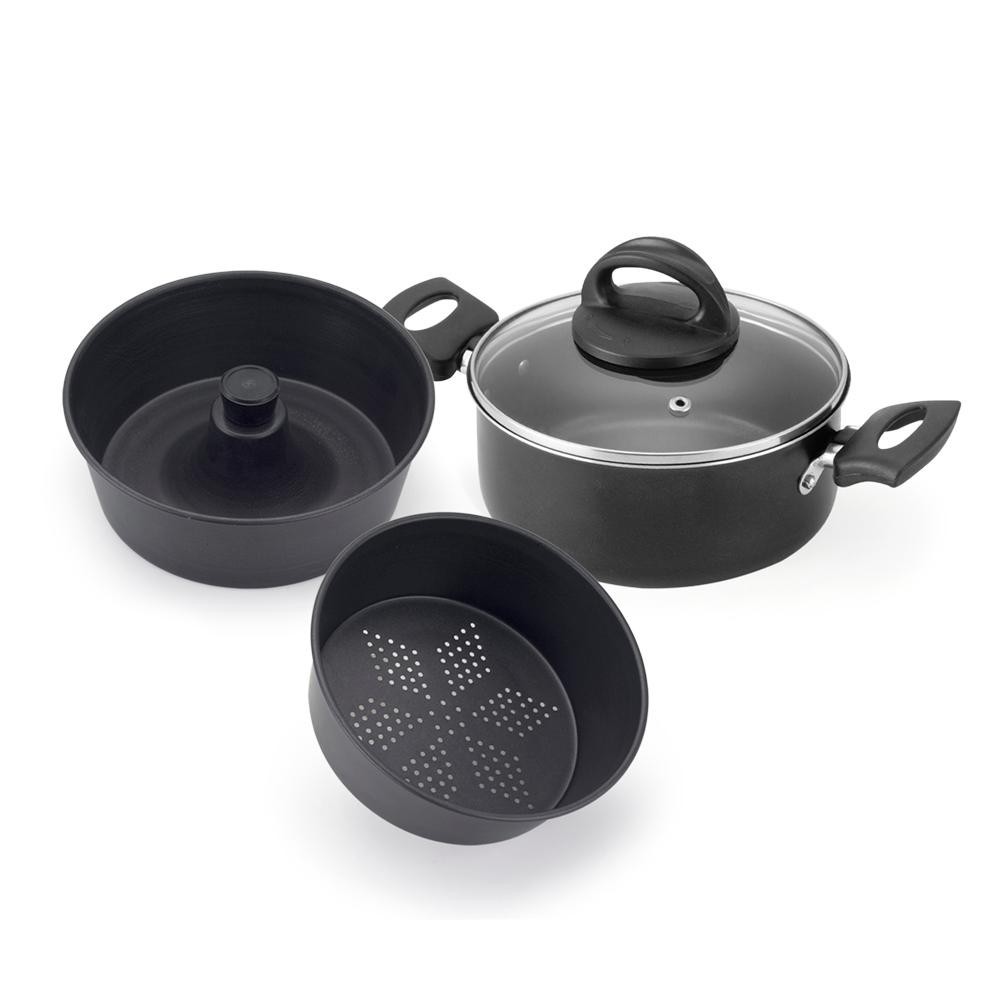 Panela Multiuso Antiaderente Tampa Vidro 20Cm Preto Nacional em Oferta na Shopee