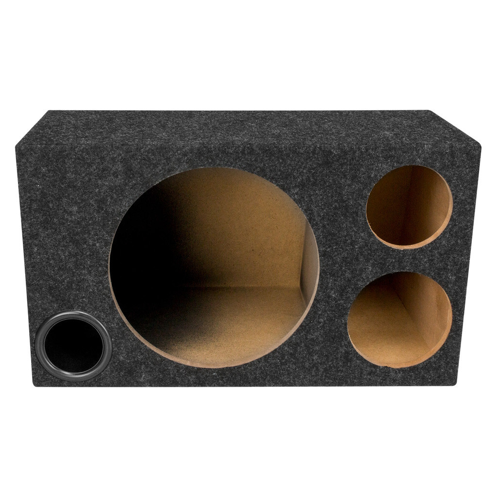CAIXA TRIO SOM AUTOMOTIVO 10 POLEGADAS 1 ALTO FALANTE DUTO REDONDO 3 POL. MDF 15 MM (L: 54 X A: 30 X PS: 21 X PI: 32)