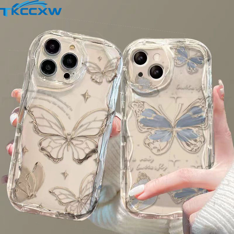 Estojo Macio Para Samsung A21S A15 A14 A13 A12 A05S A05S A04E A04E A03 A02S A03S Desenho Animado Transparente Wave Edge