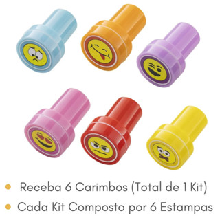 Kit 6 Carimbos Professor Escolar Stamp Emotion Para Lápis Correção Motivacional Sala de Aula em Oferta na Shopee