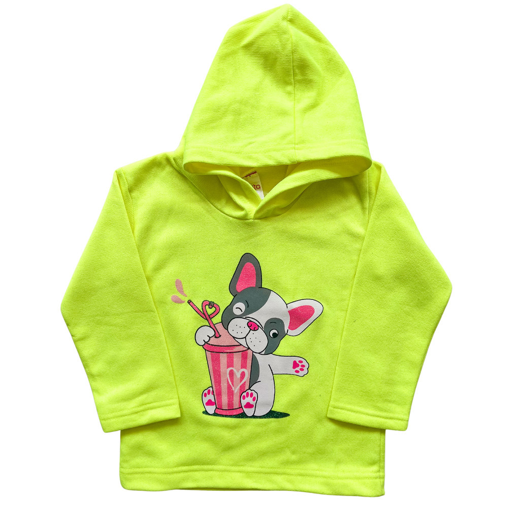 Blusa Moletom Peluciado Com Capuz Infantil Feminino Menina Inverno Sortido