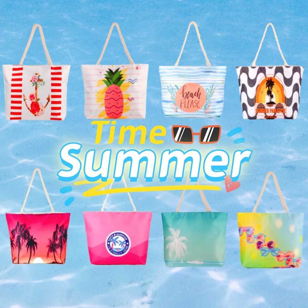 Bolsa de Praia Feminina Grande de Ombro Verão Férias Alça de Corda