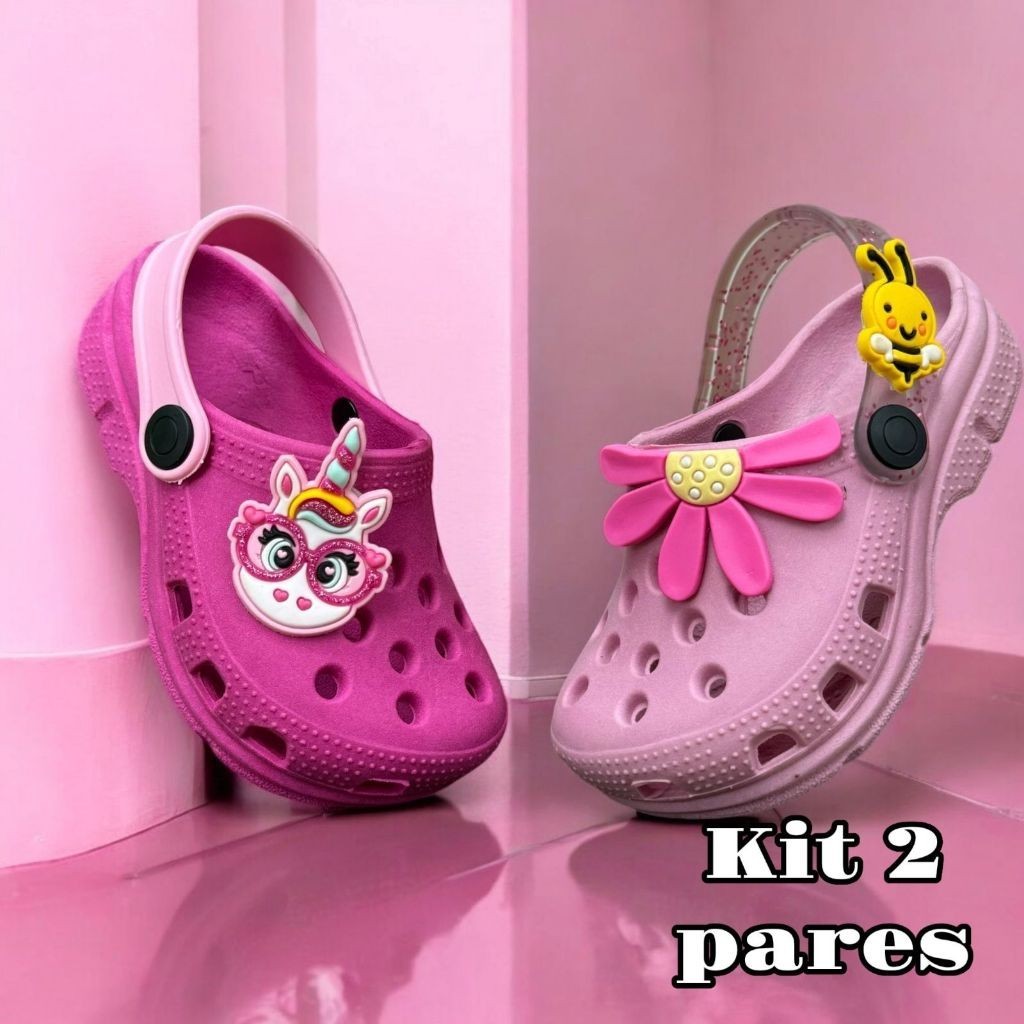 Sandália Babuche Infantil Menina Solado Emborrachado Antiderrapante Diversos Modelos Personagens