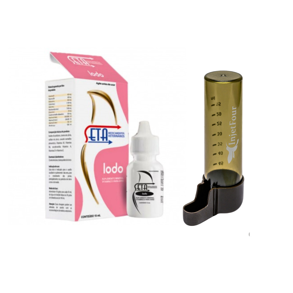 Seta Iodo 15mL + Bebedouro 50mL Âmbar 