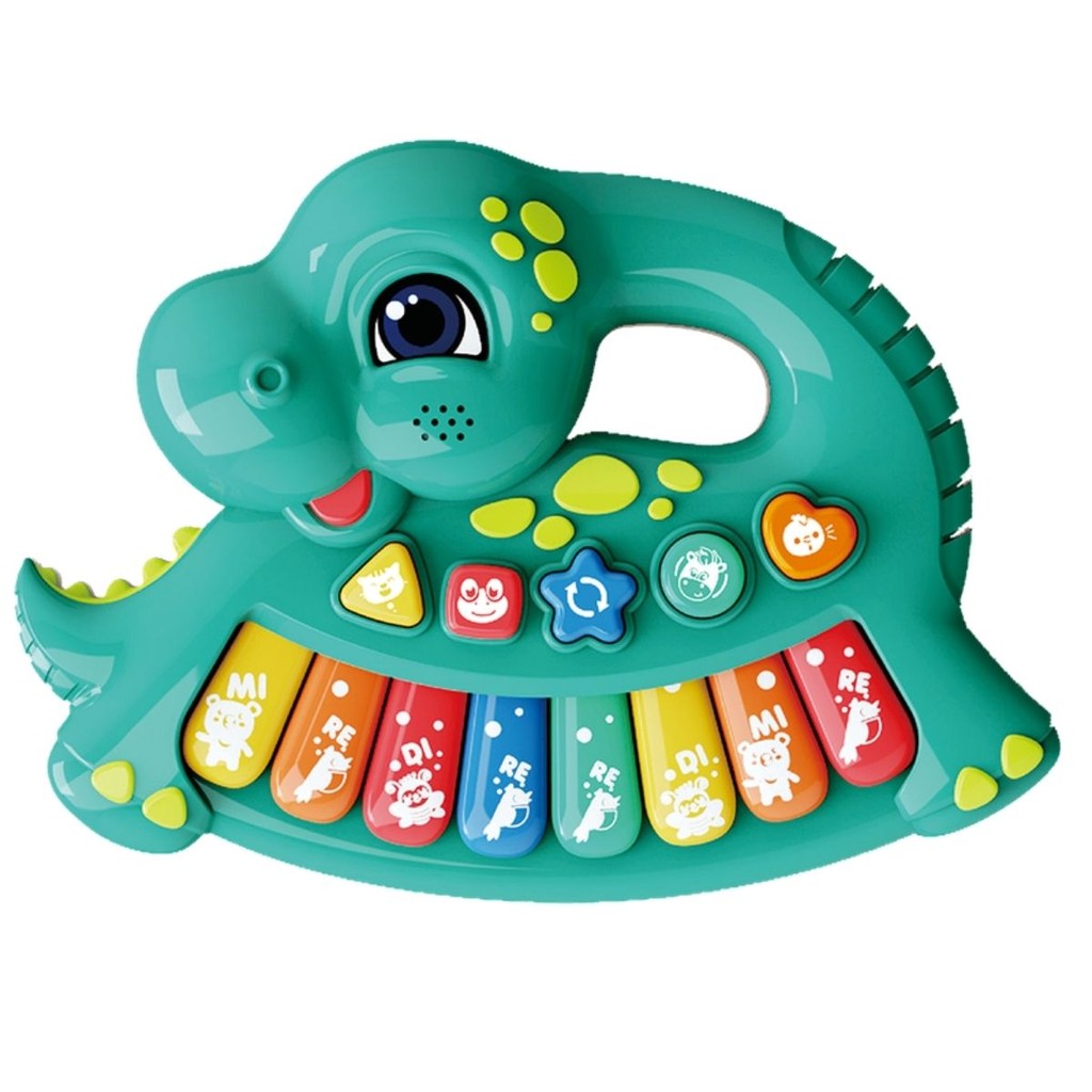 Brinquedo Teclado Infantil Musical Dino Colorido 1407 - Shiny Toys em Oferta na Shopee