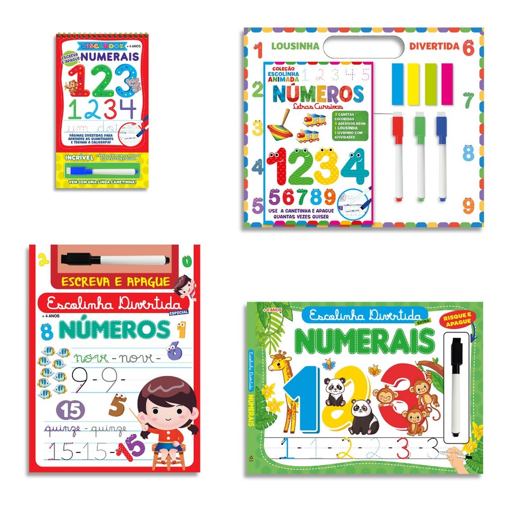 Combo Escolinha Divertida Números Especial - Kit com 4 Livros em Oferta na Shopee