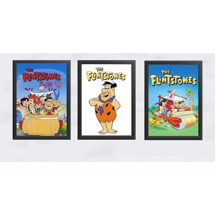 Quadro Decorativo 50x30 Os Flintstones Sala Quarto Luxo Premium