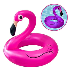 Boia Inflável De Flamingo Rosa C/ Led Importway Para Piscina