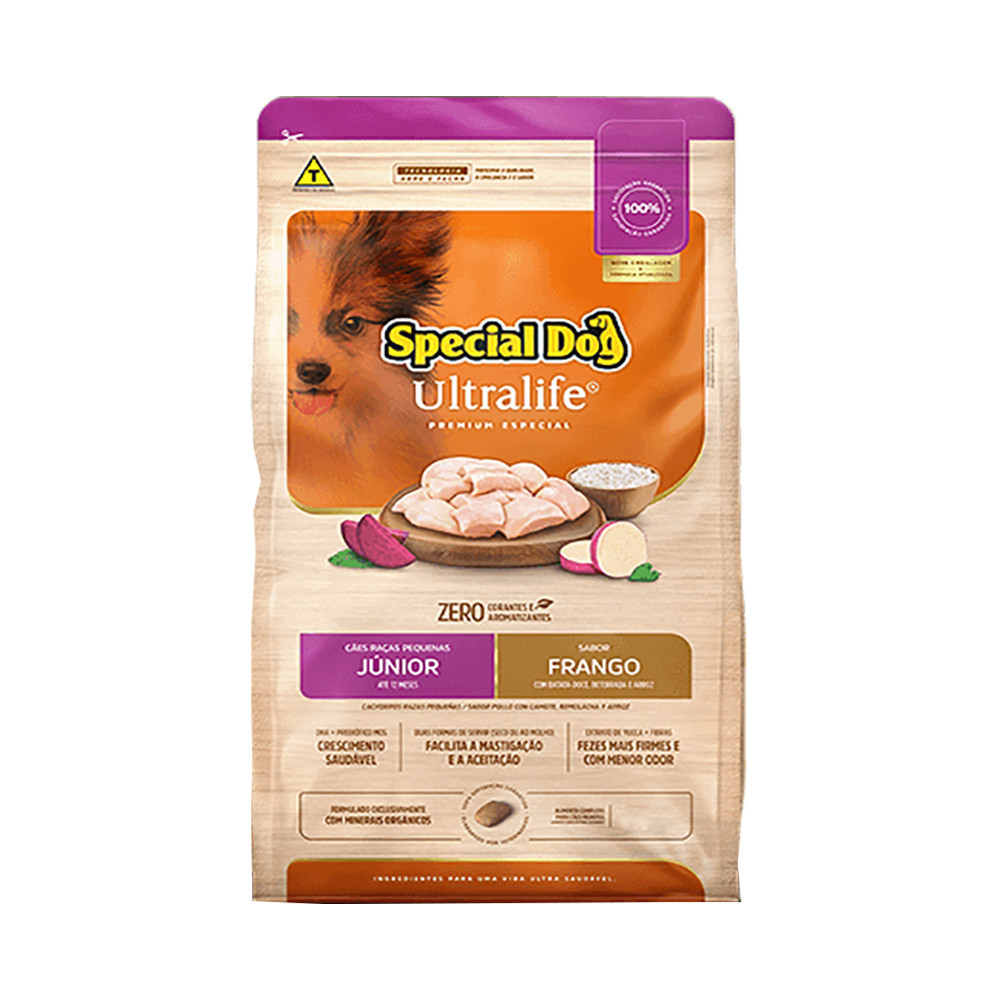 Ração Cães Special Dog Ultralife Junior Raças Pequenas Frango e Arroz 3kg em Oferta na Shopee
