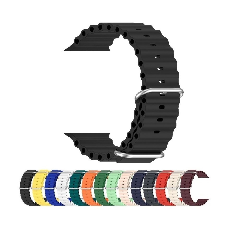 Pulseira Silicone  Oceano Compatível Com W29 Pro 42 a 49mm