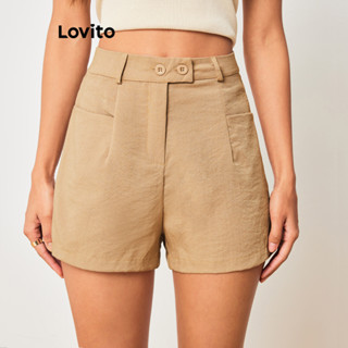Lovito Shorts Elegantes E Assimétricos Lisos Para Mulheres LBL08067