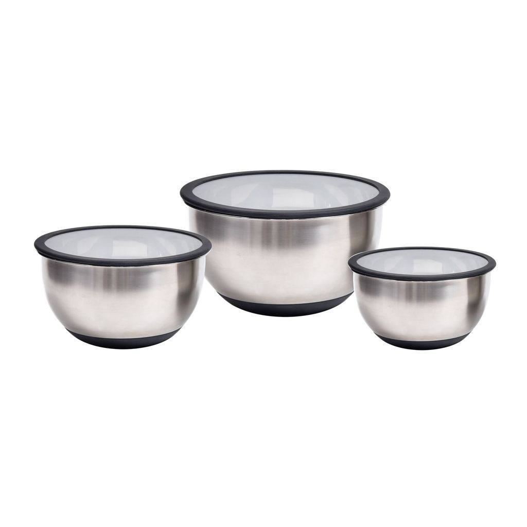 3 Bowls/Tigelas em Inox com Tampas 1,5/3/5 Litros Kenya em Oferta na Shopee