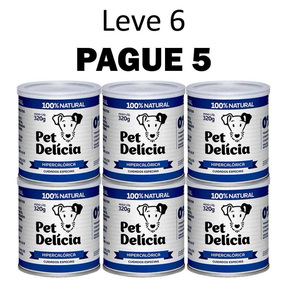 6 Rações Úmidas Pet Delícia Cães Hipercalórica 320g em Oferta na Shopee