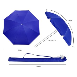 Guarda Sol Grande 1,90 cm Diam Articulável Piscina Praia e Camping