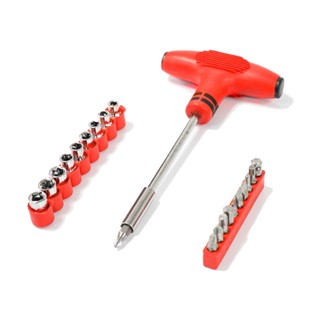 Jogo de soquetes 4 a 8 mm com cabo T e bits 22 peças - FR-24