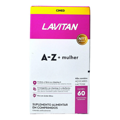 Lavitan Mulher Vitaminas A-z Pote 60 Comprimidos Cimed Saúde e Bem-Estar da Mulher — R$ 29,90 em Shopee