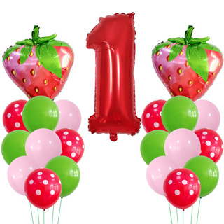 30 Polegadas Número Vermelho Balões De Morango Bouquent 1 2 3 4 5 6 7 8 9 Frutas Kids em Oferta na Shopee