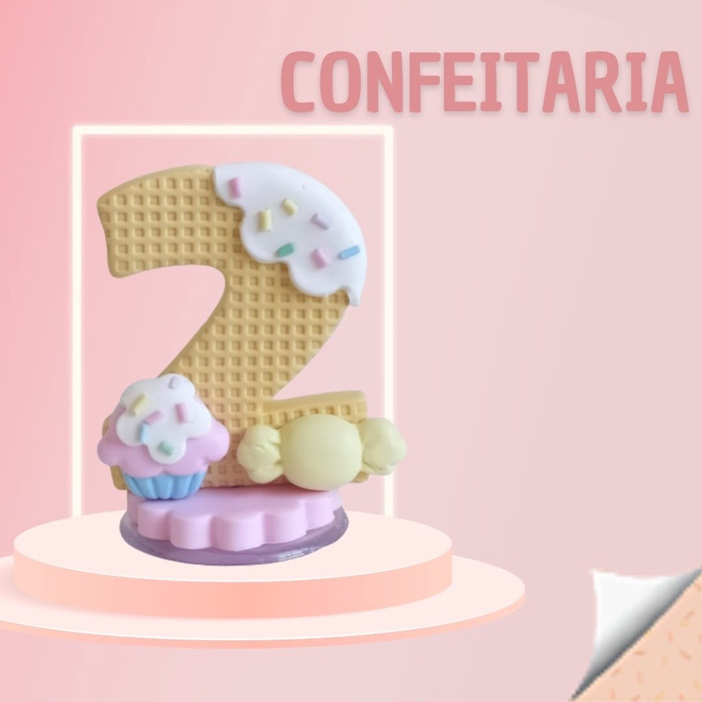 Vela Confeitaria c/ Base Com Pavio Mágico para Bolos e Festas