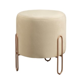 Puff Banqueta Mali Luxo Base Bronze Castellar Móbile em Oferta na Shopee