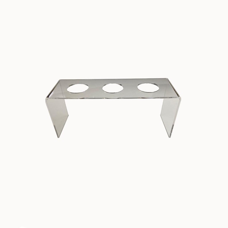 Suporte Pizza Porta Cone Temaki Sorvete Doce Batatas Mesa Casquinha Cascão Em Acrílico Cristal 3 Furos