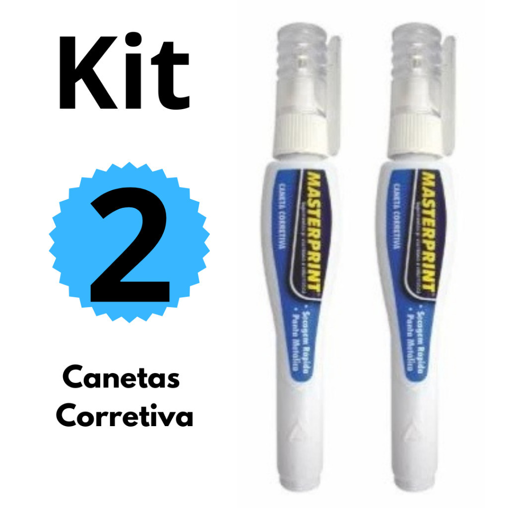kit 2 Corretivos em Caneta 7ml Caneta Corretiva Masterprint em Oferta na Shopee