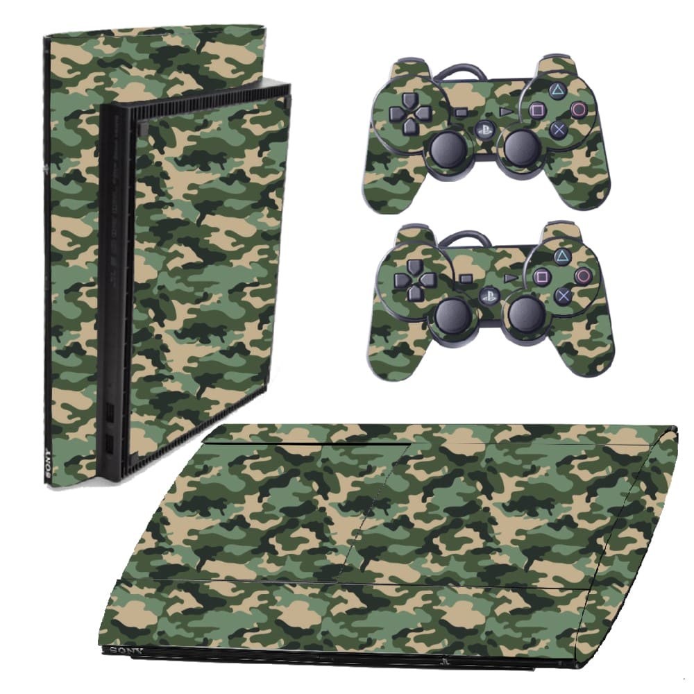 Skin PS3 Super Slim Playstation Adesivo Película Protetora Sticker Camo Green Tradicional