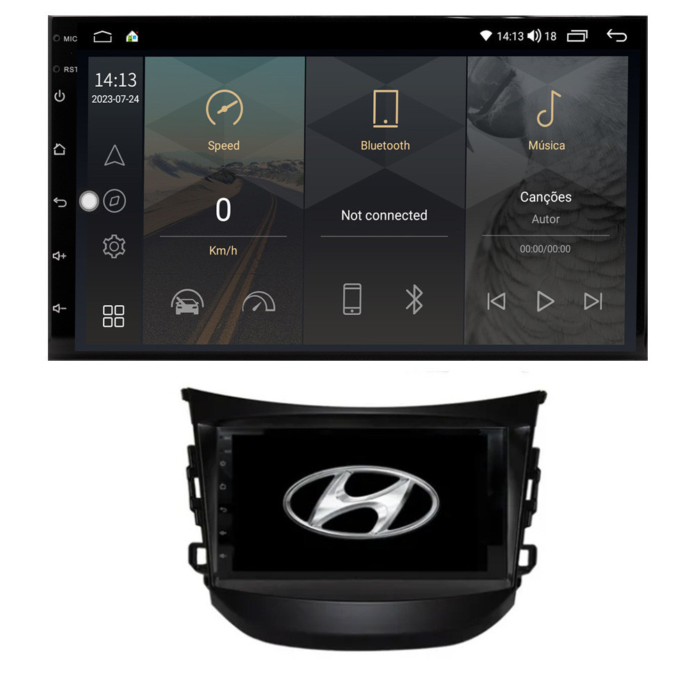 Multimídia HB20 2014 A 2019 Tela IPS de 7" Polegadas Quad Core 2GB Carplay e Android Auto GPS + Câmera de ré