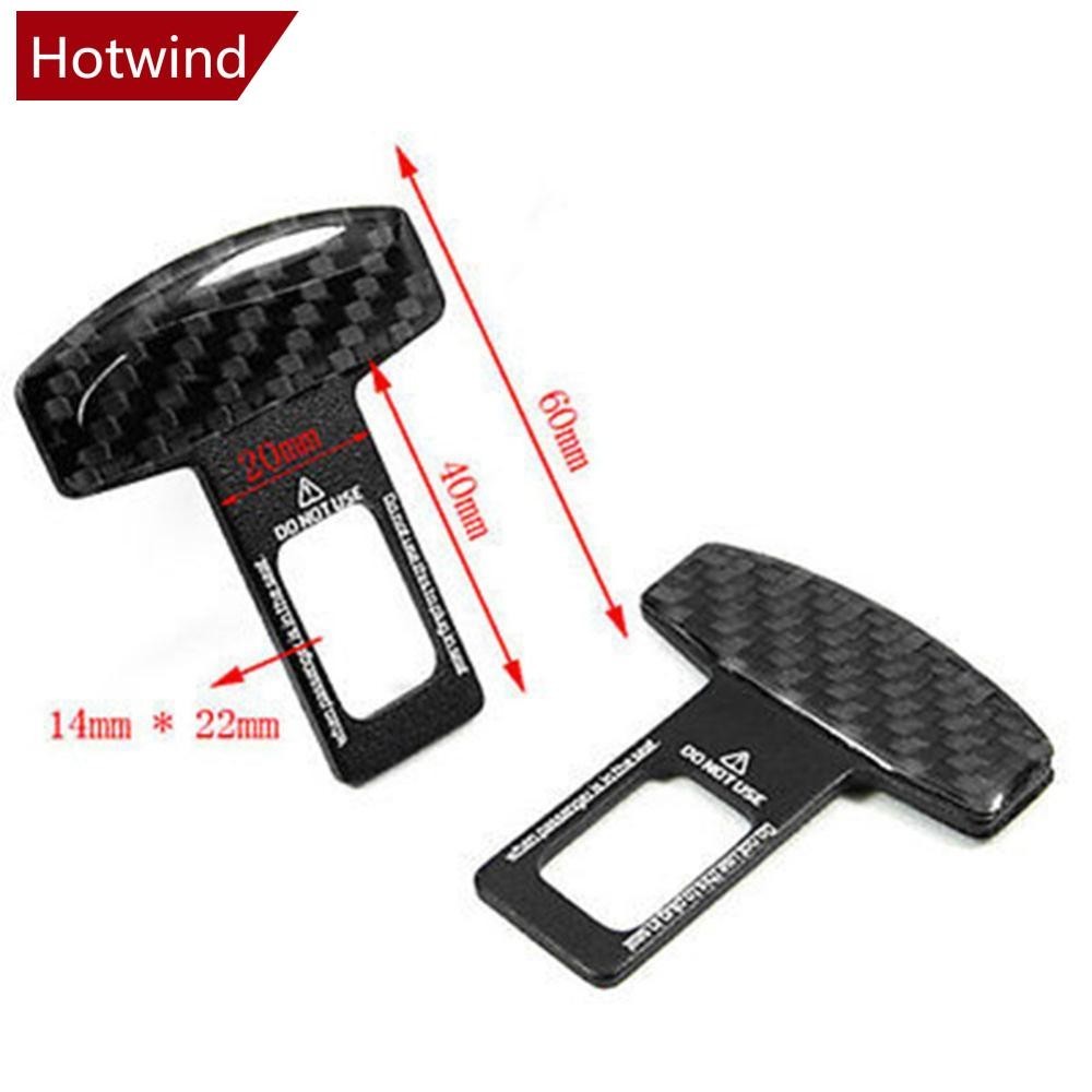 HOTWIND 1 Par Universal De Fibra De Carbono Para Carros Cinto De Segurança Fivela De Alarme Grampo V7X1