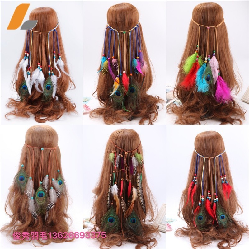 Penas Acessórios De Cabelo Bohemian Headband Faixa De Cabelo Étnico Indiano Headband