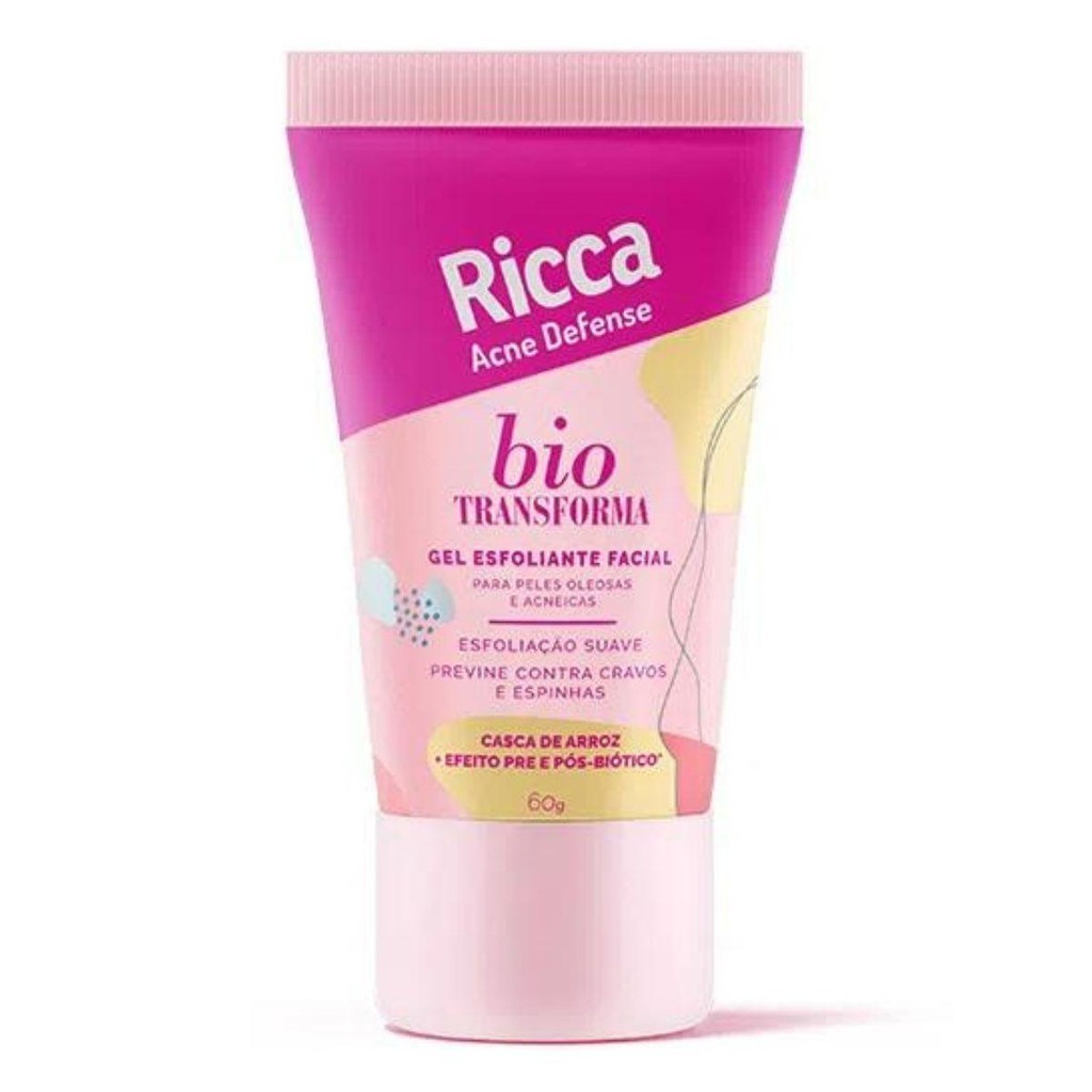 Gel Esfoliante Facial Ricca Belliz Bio Transforma Acne Defense 60g