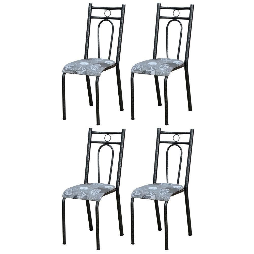 Kit 4 Cadeiras 023 América Cromo Preto/Pará - Artefamol em Oferta na Shopee