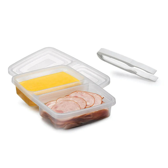 Pote Porta Frios Duplo Com Pinça Plástico Nitron