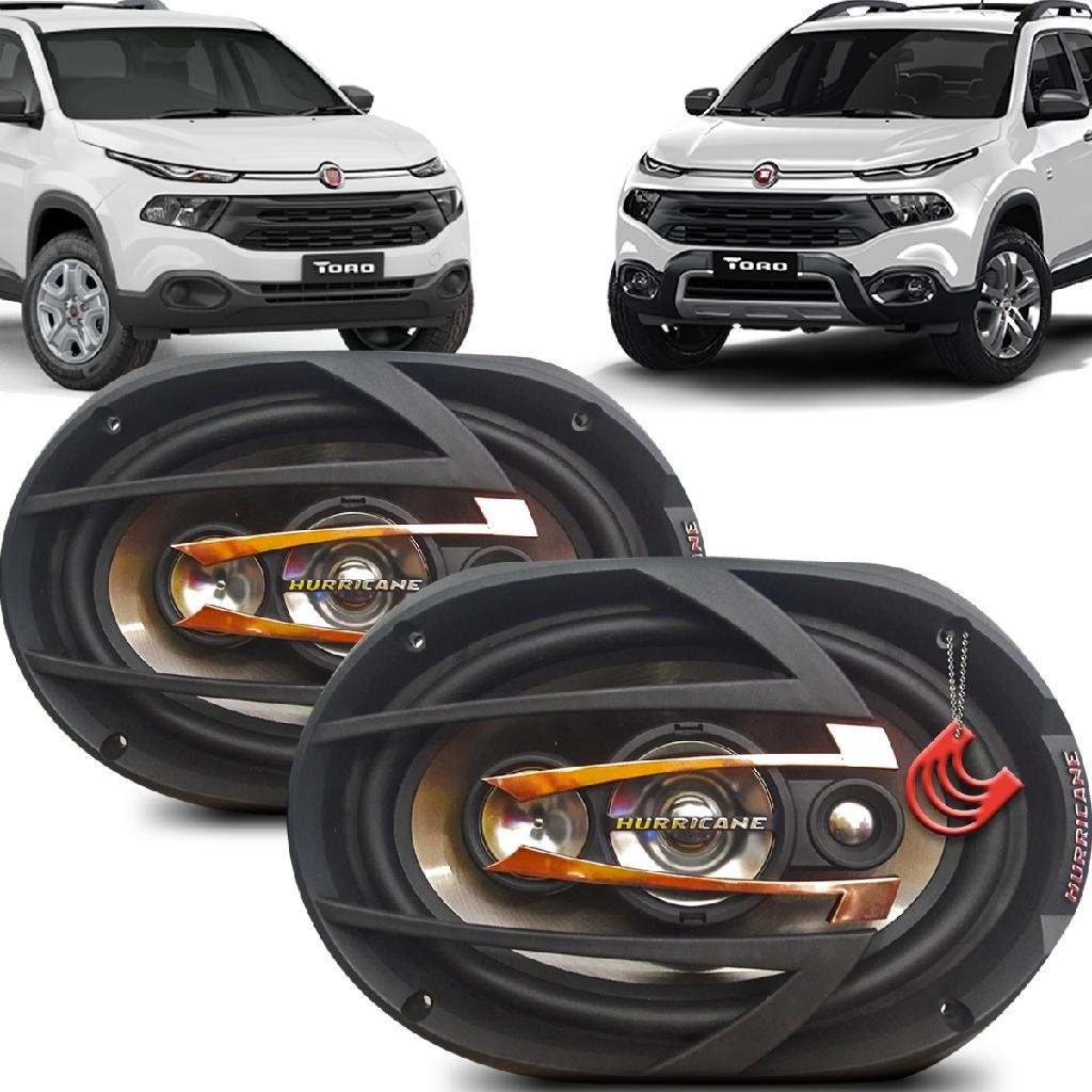 Kit Falantes Medios Portas Dianteiras Fiat Toro - Hurricane Platino Quadriaxial 6x9 polegadas 600w